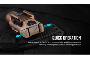 Image of Olight Valkyrie Turbo LEP Tactical LED Flashlight, White, 250 Lumens, Tan, FL-OL-VALKYRIETURBO-TN