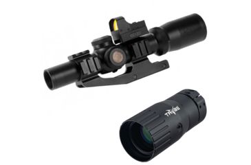 Image of OP Exclusive - Aim Sports Reaper Rifle Scope, 1-4x24mm, 30mm Tube, First Focal Plane, w/1x23mm Micro Red Dot Sight, Black, ACRFFR w/ Trybe Optics Enhancer - Magnification Doubler