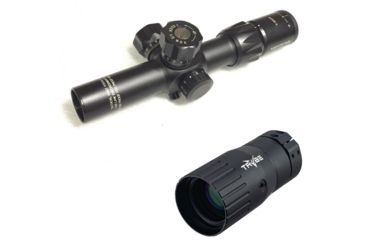 Image of NightStar 1-6X24IRF First Focal Plane Rifle Scope, Black, NS1624F w/ Trybe Optics Enhancer - Magnification Doubler