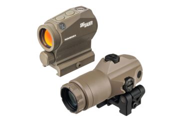Image of SIG SAUER OPMOD Romeo5 X 1x20mm Compact Red Dot Sight, 2 MOA Dot Reticle w/Red Dot Magnifier, Flat Dark Earth