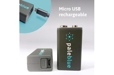 Image of Pale Blue Earth Pale Blue Smart Lithium Ion USB Rechargeable 9V Batteries 2 Pack, Gray, PB-9V-C