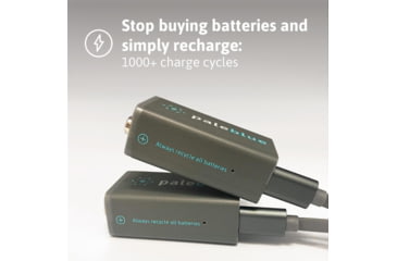 Image of Pale Blue Earth Pale Blue Smart Lithium Ion USB Rechargeable 9V Batteries 2 Pack, Gray, PB-9V-C