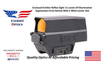 Image of Patriot Optics Response Enclosed Emitter Reflex Sight, Matte Black, 1x, PO-RS-R