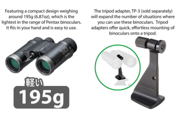 Image of Pentax UD 10 X 21mm Black Compact Roof Prism Binoculars, Black, Medium, 61816