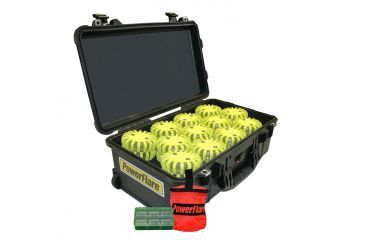 Image of Powerflare PF-200 Incident Command Pack - 60 Lights,Amber LED,Black Case,60 Batteries, Yellow Shell PFPACK60BK-A-Y