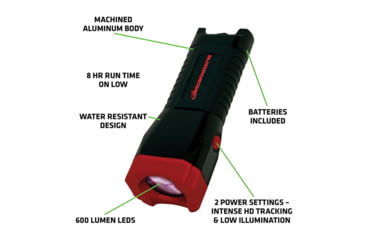 Image of Primos Bloodhunter HD LED Flashlight, CR123, 600 Lumens, Black/Red, 61107