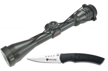 Image of Redfield Revenge 3-9x42mm Dial-N-Shoot Rifle Scope - Matte Black, Accu-Ranger Accu-Plex Reticle 117853 w/ Browning 132BL Black Label Sliver G-10 Folding Knife 320132BL