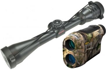 Image of Redfield Revenge 3-9x42mm Dial-N-Shoot Rifle Scope - Matte Black, Accu-Ranger Accu-Plex Reticle 117853 w/ Nikon ProStaff 3 Laser Rangefinder, APG Camo 8391