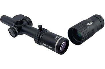 Image of Riton Optics X5 Tactix Rifle Scope, 1-6x24mm, 30mm Tube, First Focal Plane, TF-1 Reticle, Anodized, Black, Red, 5T16AFI with Trybe Optics Enhancer