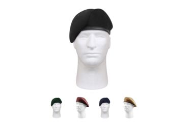 Image of Rothco G.I. Type Inspection Ready Beret, Black, Green, Maroon, Midnight Navy Blue, Tan