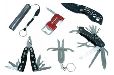 Image of Sheffield 6 Piece Knife And Flashlight Set, Black 12312