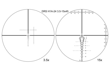 Image of Shepherd Scopes Shepherd H-Series DRS 3.5-15x45mm Rifle Scope, 30mm Tube, Dual Focal Plane, DRS-H1A-24 Reticle, Matte Black Anodized, 4080DRS.H1A24