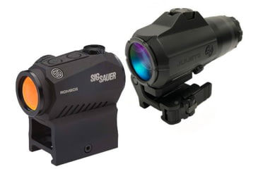 Image of SIG SAUER ROMEO5 Gen 2 1x20mm Reflex Red Dot Sight and JULIET3 Micro 3x22mm Magnifier Combo Kit, Black, SORJ5101