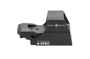 Image of SightMark Ultra Shot Open 1x 33x24mm Reflex Red Dot Sight (A-Spec), 5 MOA dot, 3 MOA dot with 50 MOA circle, 3 MOA dot with 50 MOA crosshair, 3 MOA dot with 30 MOA circle/crosshair (subtensions total 50 MOA) Black, SM26032