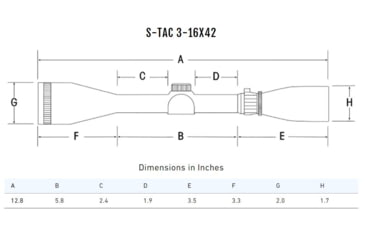 Image of Sightron S-TAC Rifle Scope, 3-16x42mm, 30mm Tube, Second Focal Plane, Duplex Reticle, Matte, Black, 26012