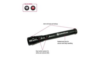 Image of Smith &amp; Wesson Powertech Galaxy 6 Flashlight, Black body, 3 White LED, 3 Red LED 110242