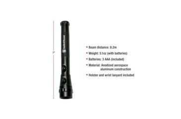 Image of Smith &amp; Wesson Powertech Galaxy 6 Flashlight, Black body, 3 White LED, 3 Red LED 110242