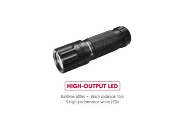 Image of Smith &amp; Wesson Powertech Galaxy 9 LED Flashlight, Black body, 9 White LED, 110204