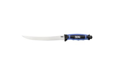 Image of SOG Specialty Knives &amp; Tools Bladelight Fillet Knive w/ Illumination 7.5in 8Cr13Mov Stainless Steel Blade, Black/ Blue Handle, BLT32K