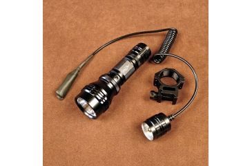 Image of 500 Lum Rechargeable LED Flashlight w/Rifle Mount and Pressure Switch, Black