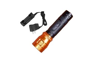 Image of Stone River Gear Adjustable Focus Rechargeable USB Flashlight,Black/Orange SRG3RUSB