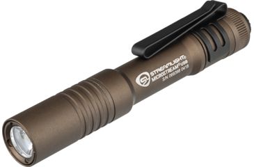 Image of Streamlight MicroStream Ultra-Compact USB Rechargeable Personal Light, 250/50 Lumens w/ 5in USB Cord and Lanyard, Box, Coyote, 66609