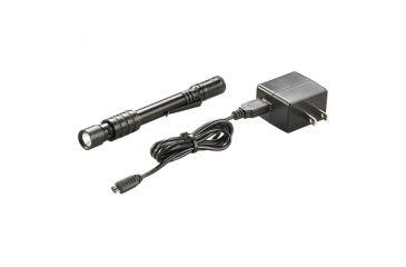 Image of Streamlight Stylus Pro USB Rechargeable Penlight, Black with White LED, USB with USB cord, Nylon holster 66134