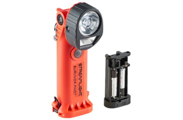Image of Streamlight Survivor Pivot USB LED Flashlight, Alkaline, 325 Lumens, Orange, 91800