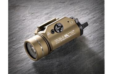 Image of Streamlight TLR-1 HL 1000 Lumen LED Tactical Weapon Light Long Gun Kit, CR123A, White, 1000 Lumens, Flat Dark Earth, 69888