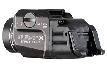 Image of Streamlight TLR-7X Flex LED Tactical Weapon Light, w/High and Low Paddle Switches, CR123A, Key Kit, White, 500 Lumens, Black, 69424