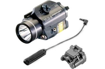Image of Streamlight TLR-2 Tactical Weapon Flashlight w/ Laser Sight, CR123, Black, Battery Door, Plug-in Remote Switch, 300 Lumens, Black, 69120-KIT1
