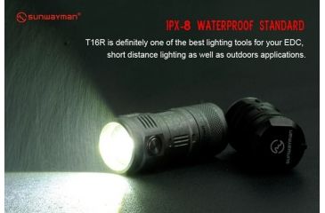 Image of Sunwayman T16R LED Flashlight CREE XM-L2 U3 LED, 380 Lumens, Black SUNWAYMAN-T16R-BLACK