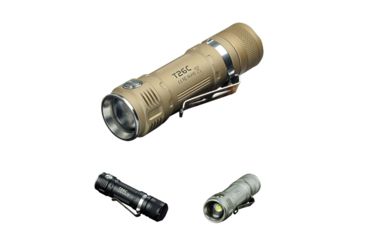 Image of Sunwayman T26C Ultra-Compact 18650 Flashlight 800 Lumens, Champagne, Dark Black, Sky Gray