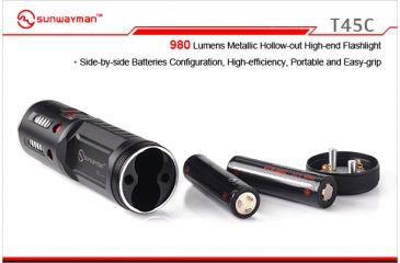 Image of Sunwayman T45C Metallic Hollow-out Torch LED Flashlight with 980 Lumens SUNWAYMAN-T45C-XML2