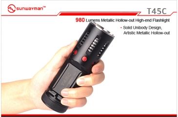 Image of Sunwayman T45C Metallic Hollow-out Torch LED Flashlight with 980 Lumens SUNWAYMAN-T45C-XML2