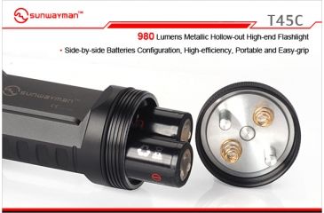 Image of Sunwayman T45C Metallic Hollow-out Torch LED Flashlight with 980 Lumens SUNWAYMAN-T45C-XML2