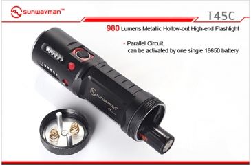Image of Sunwayman T45C Metallic Hollow-out Torch LED Flashlight with 980 Lumens SUNWAYMAN-T45C-XML2