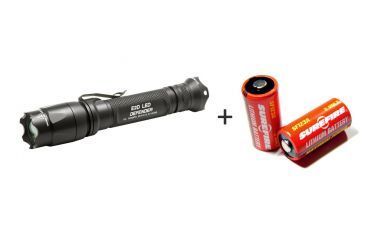 Image of Surefire E2DL LED Defender Tactical Flashlight w/ Surefire SF123A Lithium Battery Box, 2 Batteries, 3 Volt