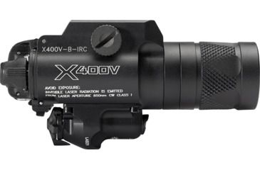 Image of SureFire X400V Irc White-Light/Infrared LED + Infrared Laser WeaponLight, 350 Lumens, Black, X400V-B-IRC