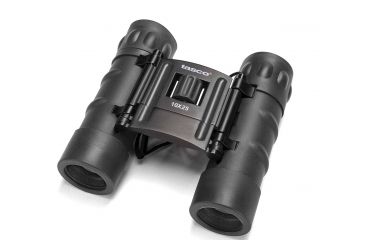 Image of Tasco Essential 10x25 Roof Prism Water Resistant Binoculars, Black, Clam Pack Factory DEMO, 168RB-DEMO