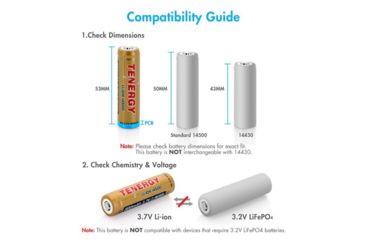 Image of Tenergy T35P 3.6V 3500mAh 12.6wh Li-Ion Rechargeable Battery,Gold,Pack of 2 w/Carrying Case, 31777