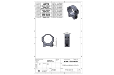 Image of Tier One Superlight Hunting Rings, Black, 30mm Extra High, T1PIC30EH