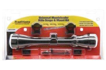 Image of Traditions Muzzleloader Rifle Scope Kit 3-9x40mm Scope with Weaver Rings and Two-Piece Base,Matte Black, A1171