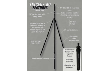 Image of Tricer AD Tripod, Black, AD - Tri - 1