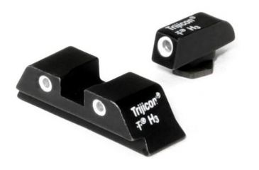 Image of Trijicon Bright &amp; Tough 3 Dot Night Sight Set, Green Front &amp; Rear - For Glock 17/17L/19/22/23/24/26/27/33/34/35/38/39 - GL01