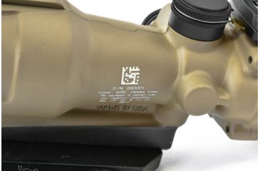 Image of Trijicon 4x32 ACOG ECOS, Center Illuminated Amber Crosshair 5.56 Reticle w/ Backup Iron Sights, Quick Release Mount &amp; LED 3.25 MOA Red Dot RMR Type 2, Cerakote FDE, 100555