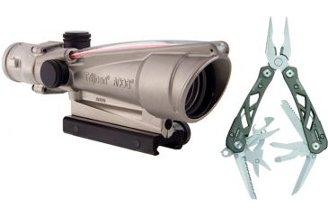 Image of Trijicon ACOG 3.5x35 Nickel Boron Dual Illum. Red Horseshoe Dot .223 Ball. Reticle w/ TA51 Mount TA11-D-100202 w/ Gerber Suspension Multi-Plier w/ Open Frame Design 1473