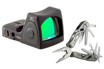 Image of Trijicon ACOG 3.5x35 Scope, Dual Illuminated Green Horseshoe/Dot 5.56mm M249 Ballistic Reticle w/ RCOM-Emount &amp; 6.5MOA Adjustable RMR Sight