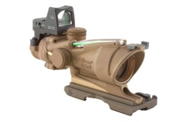 Image of Trijicon ACOG 4x32 ECOS Scope TA31-ECOS-G - Dark Earth Brown with Green Center Illumination