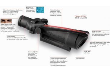 Image of Trijicon TA11C ACOG 3.5x35 BAC Rifle Scope w/ Red Donut BAC Reticle .308